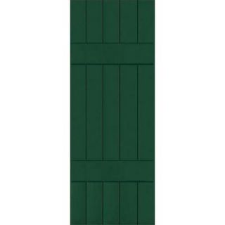 Ekena Millwork 18 in. x 51 in. Exterior Composite Wood Board and Batten Shutters Pair Chrome Green CWB18X051CGC
