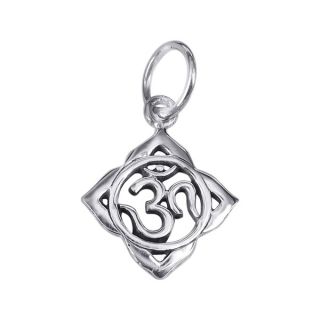 16mm Aum or Om Prayer Sign .925 Silver Pendant or Charm (Thailand
