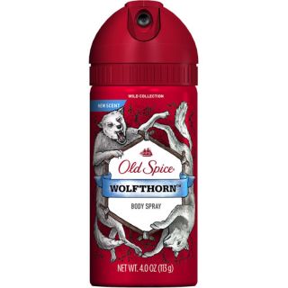 Old Spice Wild Collection Wolfthorn Scent Men's Body Spray 4 Oz