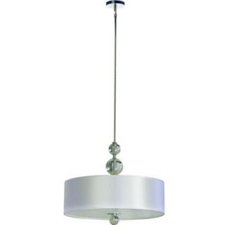 Yosemite Home Decor Mudoc Collection 3 Light Chrome Hanging Chandelier with Pristine White Fabric Shade 701 3SF 16PWCH