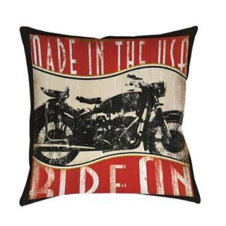 Thumbprintz Vintage Motorcycle Throw/ Floor Pillow 16 x 16