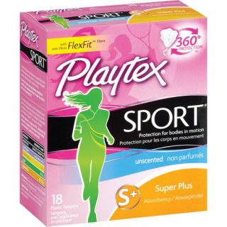 Playtex Femcare Sport Unscented Super Plus Tampons, 18ct