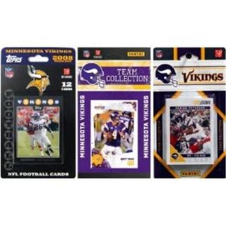 C & I Collectables VIKINGS311TS NFL Minnesota Vikings 3 Different Licensed Trading Card Team Sets