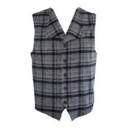 Mens Saryans Arthur Casual Flannel Vest Grey   16890459  