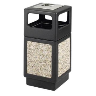 Safco Evos 15 Gal. Ash Tray Steel and Stone Waste Receptacle SAF9473NC