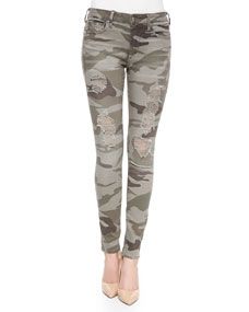 True Religion Halle Distressed Skinny Jeans, Destroyed Camo