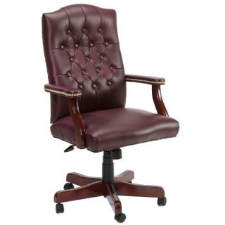 Boss Office Products Traditional High Back Italian Leather Office