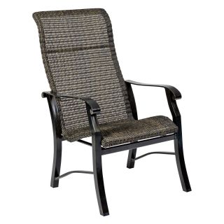 Woodard Cortland Woven High Back Dining Arm Chair   Outdoor Dining Chairs