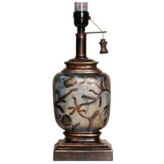 Better Homes and Gardens Blue Floral Table Lamp, Bronze