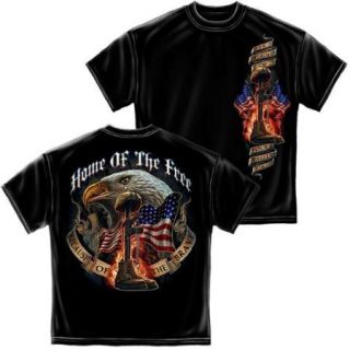 Home Of The Free Because Of The Brave Military T Shirt by Erazor Bits, Black 2XL