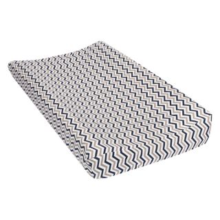 Trend Lab Navy and Grey Chevron Deluxe Flannel Changing Pad Cover
