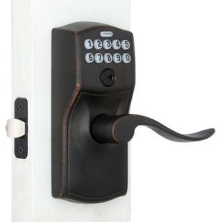 Schlage Camelot Aged Bronze Accent Keypad Lever FE595 CAM 716 ACC