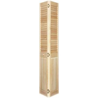 Home Fashion Technologies 32 in. x 80 in. Louver/Panel Stain Ready Solid Wood Interior Closet Bi fold Door 1253280300