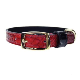 Hartman & Rose Classic Patent Leather Snake Skin Collection Dog Collar   Dog Collars & Leashes