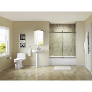 KOHLER Levity 59 5/8 in. W x 62 in. H Semi Framed Bypass Tub/Shower Door and Handle in Nickel K 706000 L MX