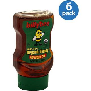 Billy Bee 100% Pure Organic Honey, 13 oz, (Pack of 6)