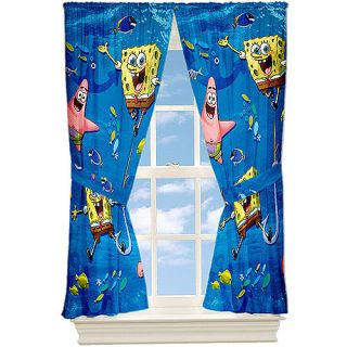 Nickelodeon Spongebob "Anchors Away" Microfiber Curtain Panels, Set of 2