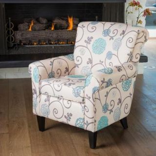 Delia Fabric Floral Club Chair