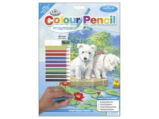 Colour Pencil By Number Kit 8 3/4"X11 3/4" Westies