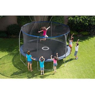BouncePro 14&apos; Trampoline with Enclosure and Game, Blue