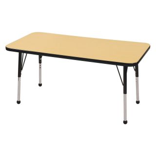 ECR4KIDS Maple Rectangle Adjustable Activity Table   24L x 48W in.   Classroom Tables and Chairs