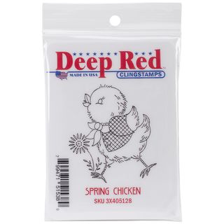 Deep Red Cling Stamp 2inX2in Spring Chicken