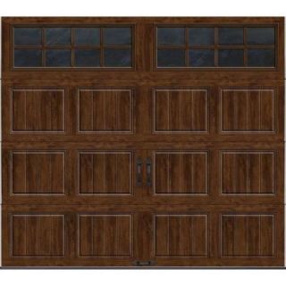 Clopay Gallery Collection 8 ft. x 7 ft. 18.4 R Value Intellicore Insulated Ultra Grain Walnut Garage Door with SQ24 Window GR2SU_WO_SQ24