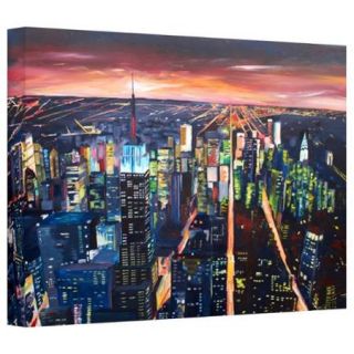 Markus Bleichner 'New York City   the Empire State Building at Night' Gallery Wrapped Canvas 32x48
