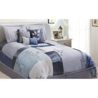 Hudson Street Back To Nature 7 pc. Comforter Set   Blue   Bedding and Bedding Sets