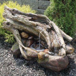 Marshall Home Garden Resin Log Fountain
