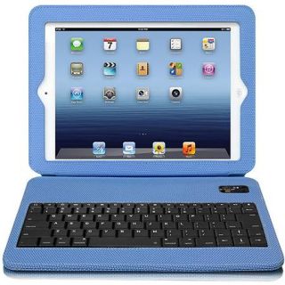 Aluratek Ultra Slim Non Slip Grip Folio Case with Keyboard for iPad 2/3/4, Blue