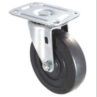 1UHL3 Swivel Plate Cstr w/Brke, 135 lb, 4 In Dia