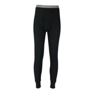 Indera Heavyweight Cotton Knit Thermal Long Underwear Bottoms, Black, 2XL