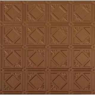 Global Specialty Products Dimensions 2 ft. x 2 ft. Aged Copper Tin Ceiling Tile for Refacing in T Grid Systems 207 15