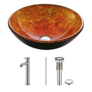 Vigo Vessel Sink in Livorno and Faucet Set in Golds VGT114