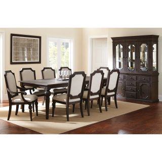 Steve Silver Cayden 9 Piece Dining Table Set with Optional Buffet & Hutch   Distressed Black Walnut   Dining Table Sets