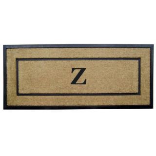 Creative Accents DirtBuster Single Picture Frame Black 24 in. x 57 in. Coir with Rubber Border Monogrammed Z Door Mat 18106Z