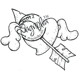 With Love Flying Heart Cling Rubber Stamp   15422517  