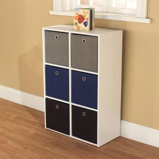Utility Bookcase Tower with 6 Fabric Bins, Multiple Colors