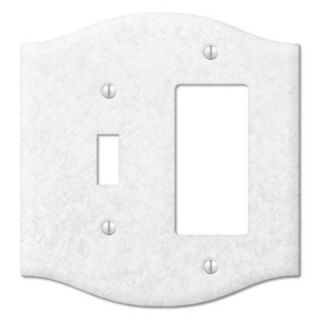 Creative Accents Steel 1 Toggle 1 Duplex Wall Plate   Satin Silver 9VSL126