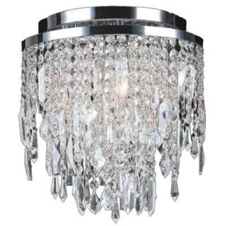 Worldwide Lighting Tempest Collection 4 Light Chrome Crystal Ceiling Flushmount W33125C12