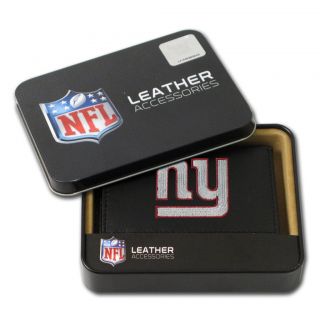 New York Giants Mens Black Leather Tri fold Wallet  