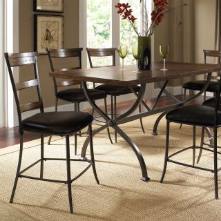 Hillsdale Cameron 7 Piece Counter Height Rectangle Wood Dining Table Set with Ladder Back Chairs   Dining Table Sets