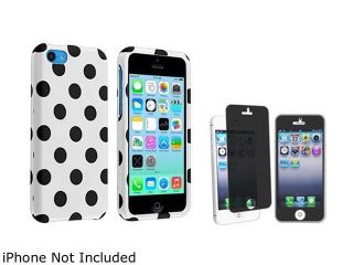 Insten Black/White Snap in Case with Privacy Screen Cover Compatible with Apple iPhone 5C 1572433