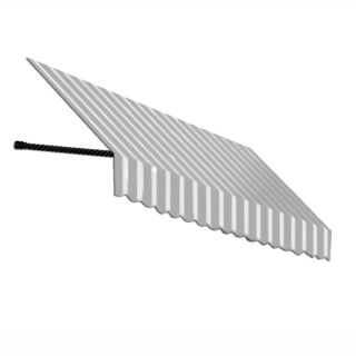 Awntech 64.5 in Wide x 24 in Projection Gray/White Stripe Open Slope Window/Door Awning
