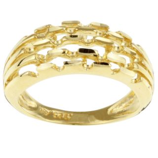 Sterling Essentials 14K Gold over Silver Multi band Ring  