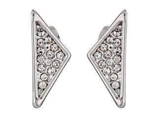 Rebecca Minkoff Crystal Pave Triangle Earrings Rhodium Crystal