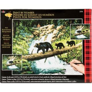 Plaid Paint by Number All Inclusive Kit   Bear Parade, 20" x 16"