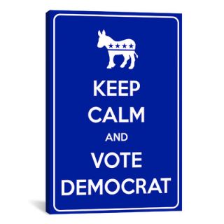 Keep Calm and Vote Democrat Textual Art on Canvas by iCanvas