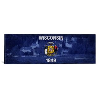 Wisconsin Flag, Door County Panoramic Graphic Art on Canvas by iCanvas